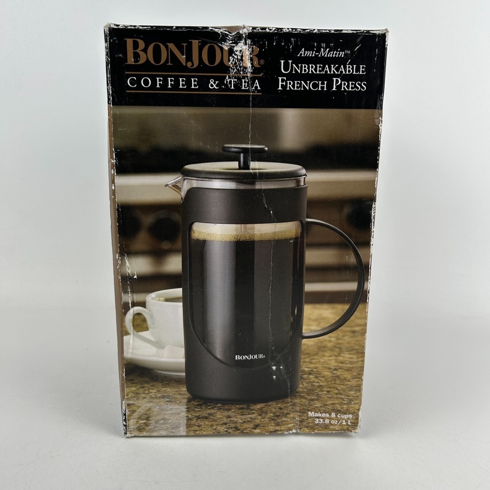BonJour Ami-Matin 8 Cup Unbreakable BPA Free French Press for Traveling, Camping